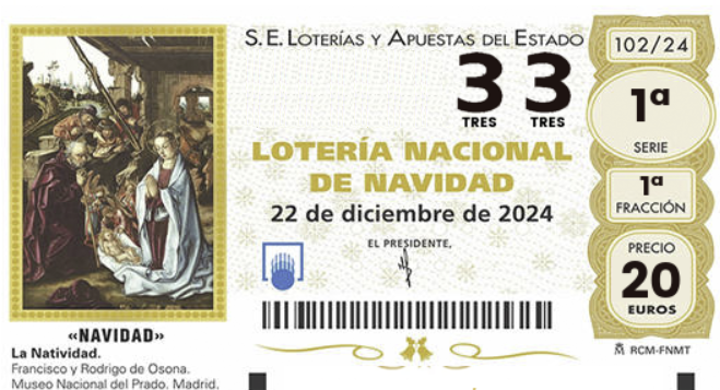 boleto de lotería de navidad